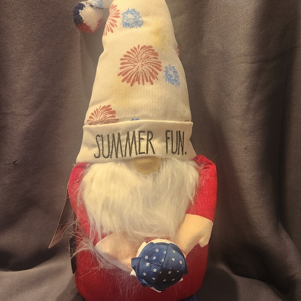 Rae Dunn Weighted Gnome Summer Fun 4th of July USA America Firework Ice Cream